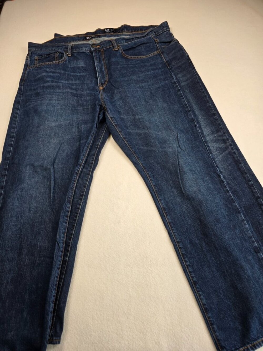 Gap Mens 38x32 2 Pairs Denim Straight Fit Jeans Dark Wash